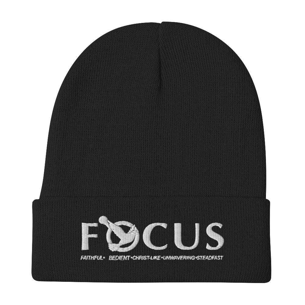 Inspirational  Shirt  (I-Beanie) Embroidered Beanie - FOCUS