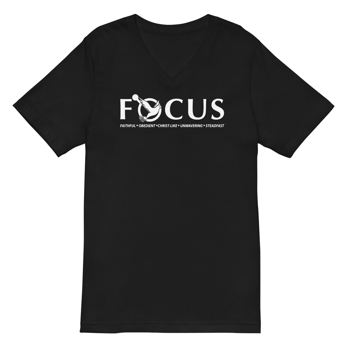Inspirational  Shirt  (I-Shirt)  Unisex Short Sleeve V-Neck  –  FOCUS